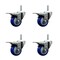 Service Caster 3 Inch Blue Polyurethane Swivel 58 Inch Threaded Stem Caster Set with Total Lock Brake SCC-TSTTL20S314-PPUB-BLUE-58212-4 - alternate 1